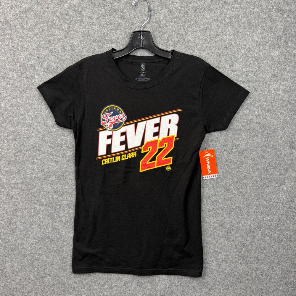 WNBA Indiana Fever Caitlin Clark 22 Graphic Tee Shirt Black Womens Large NEW